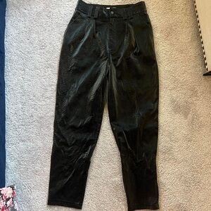 Topshop Women's Black Snake skin print Trousers Pants Size US 6